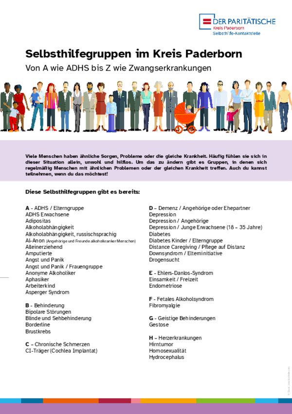 Themenliste der Selbsthilfegruppen