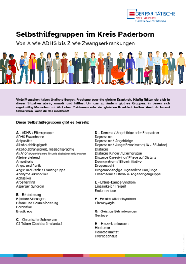 Themenliste der Selbsthilfegruppen
