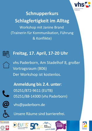 Handzettel Schnupperkurs