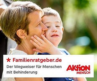 Banner des Familienratgeber - Frau die ein Kind im Arm hält