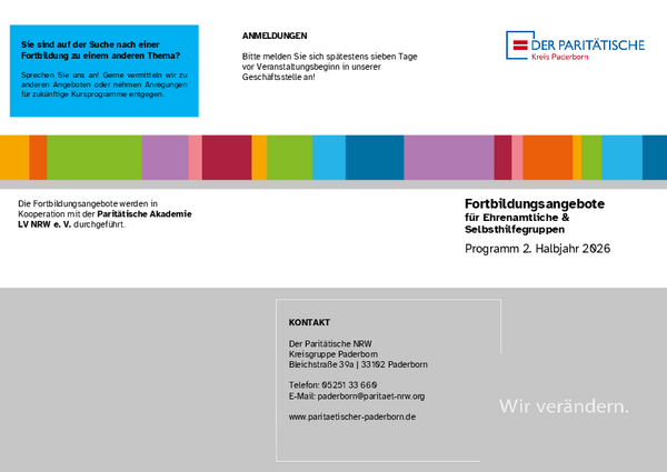 Fortbildungsprogramm 2. Halbjahr 2026